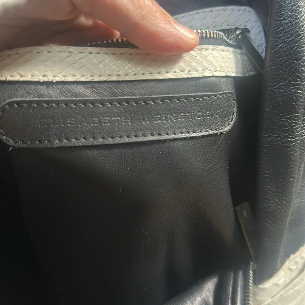 Elizabeth Weinstock White Snakeskin Backpack